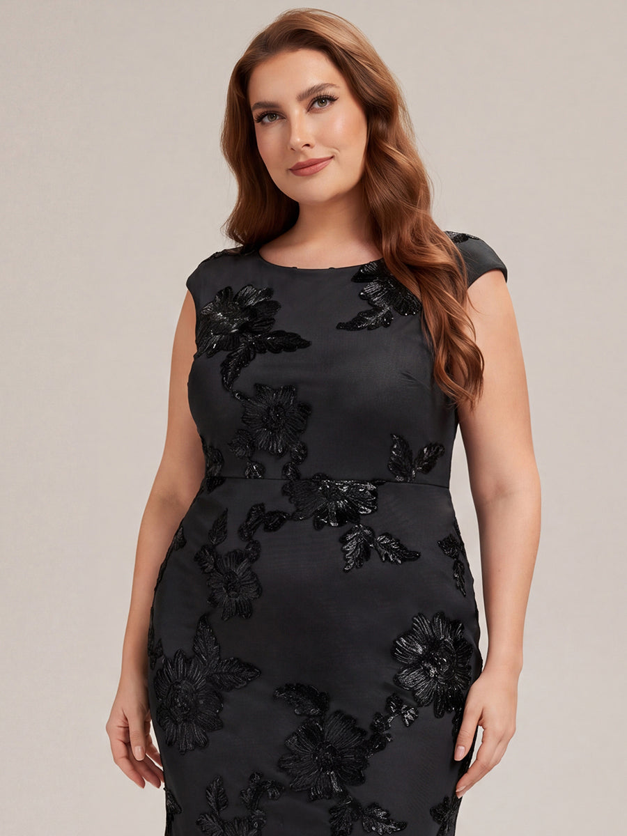 Jacquard bodycon Mermaid Evening Dress #color_Black
