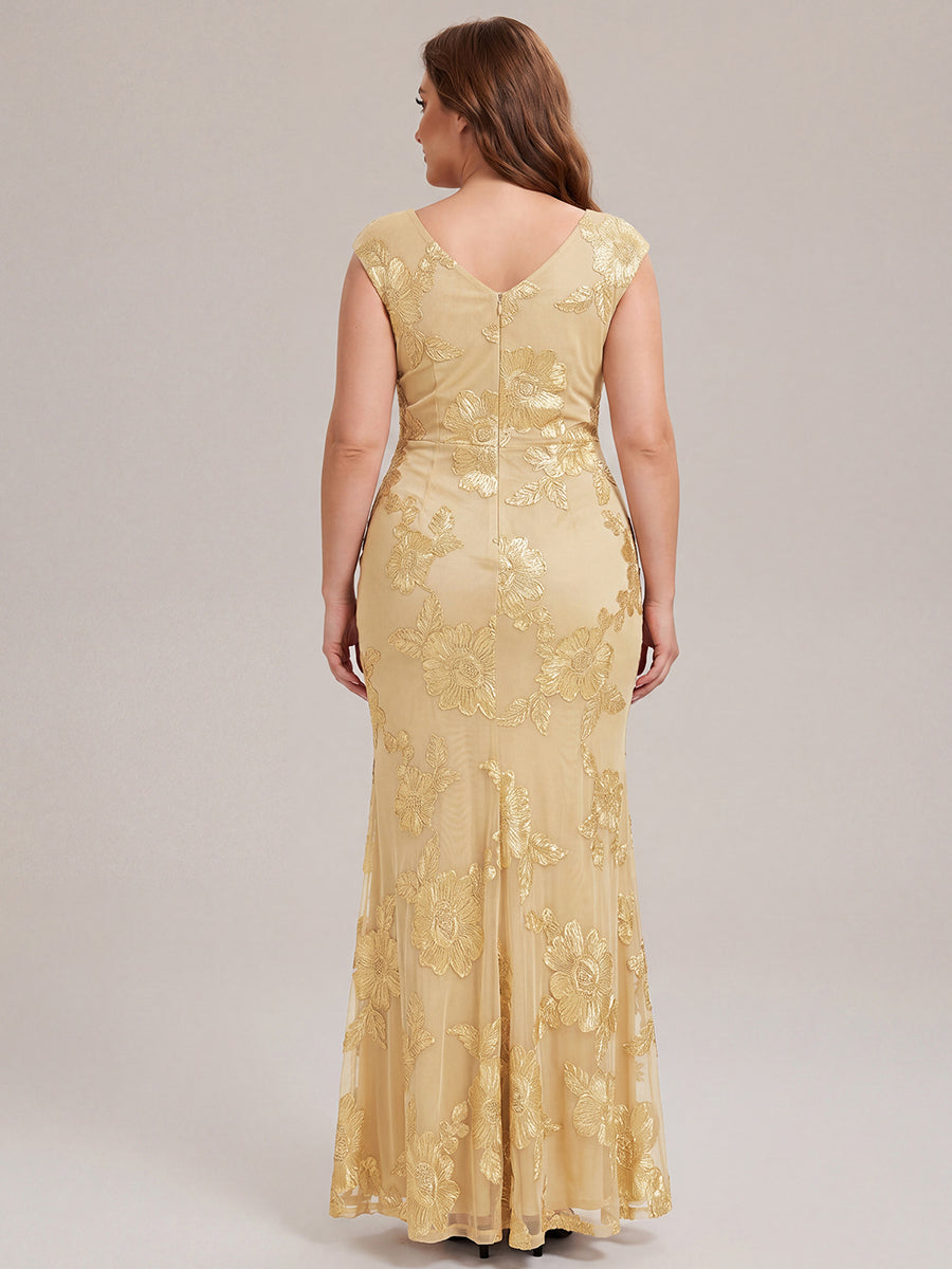 Jacquard bodycon Mermaid Evening Dress #color_Yellow