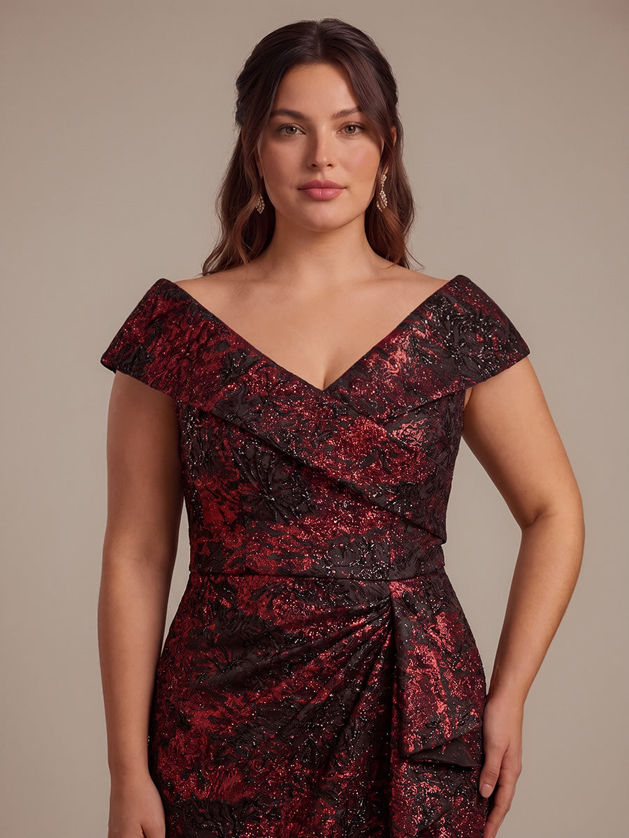red and black cocktail dress plus size Ever-Pretty Ruffle Jacquard Cap Sleeve Evening With fabulous 1950s style published_date:2026-04-10T17:57:08Z Carmel One-Shoulder Sash Maxi Style Code:WMN4289.1-01 party wear red plus size dress