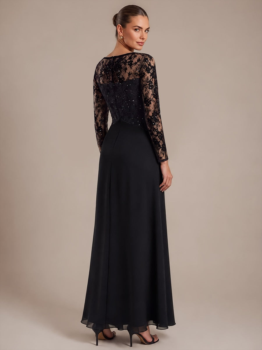round neck a line dress Ever-Pretty Chiffon Maxi Length neckline A-line Fitted Sleeve Back zipper Linen dress Colors:Blush Illusion Neckline NBD Revolve Stephania Cherry colored clothes and dark