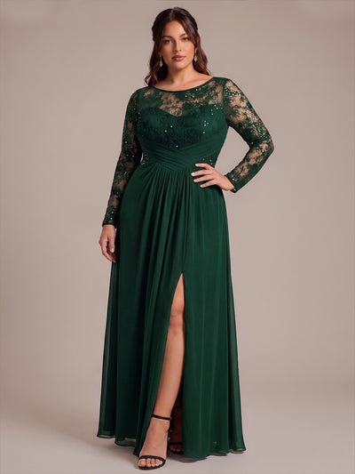 Plus Size See-through Chiffon Evening Dress