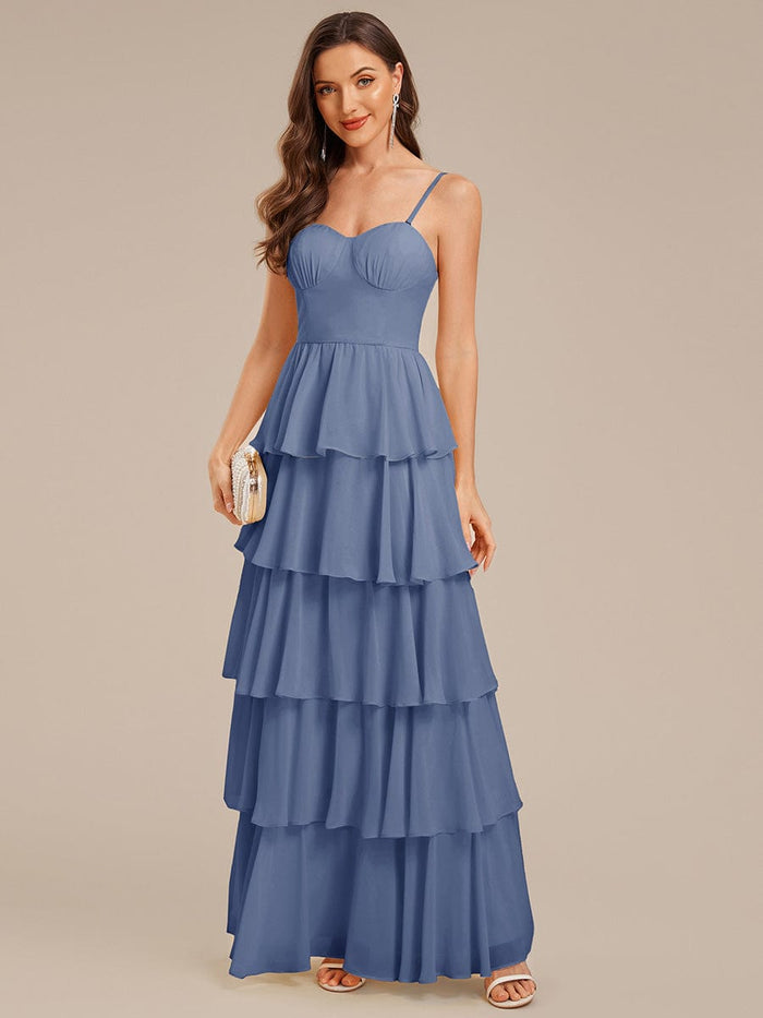 Elegant Ruffled Chiffon Sleeveless Wedding Guest Dress for Special