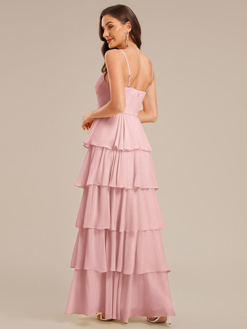 Elegant Ruffled Chiffon Sleeveless Wedding Guest Dress for Special