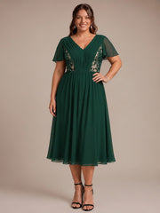 Ever-Pretty Plus Size See-through Chiffon With Sleev
