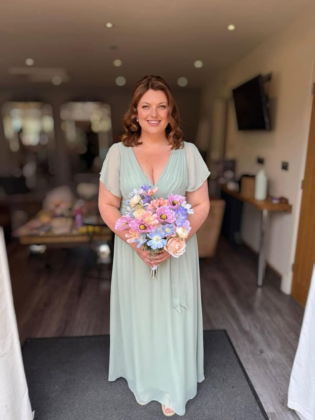 Sage Green Bridesmaid Gowns Fan Photos 1
