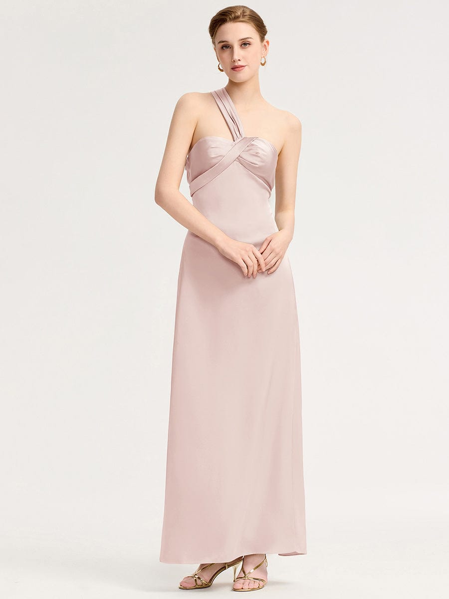 Twist Knot Satin Mermaid Bridesmaid dress #color_Pink