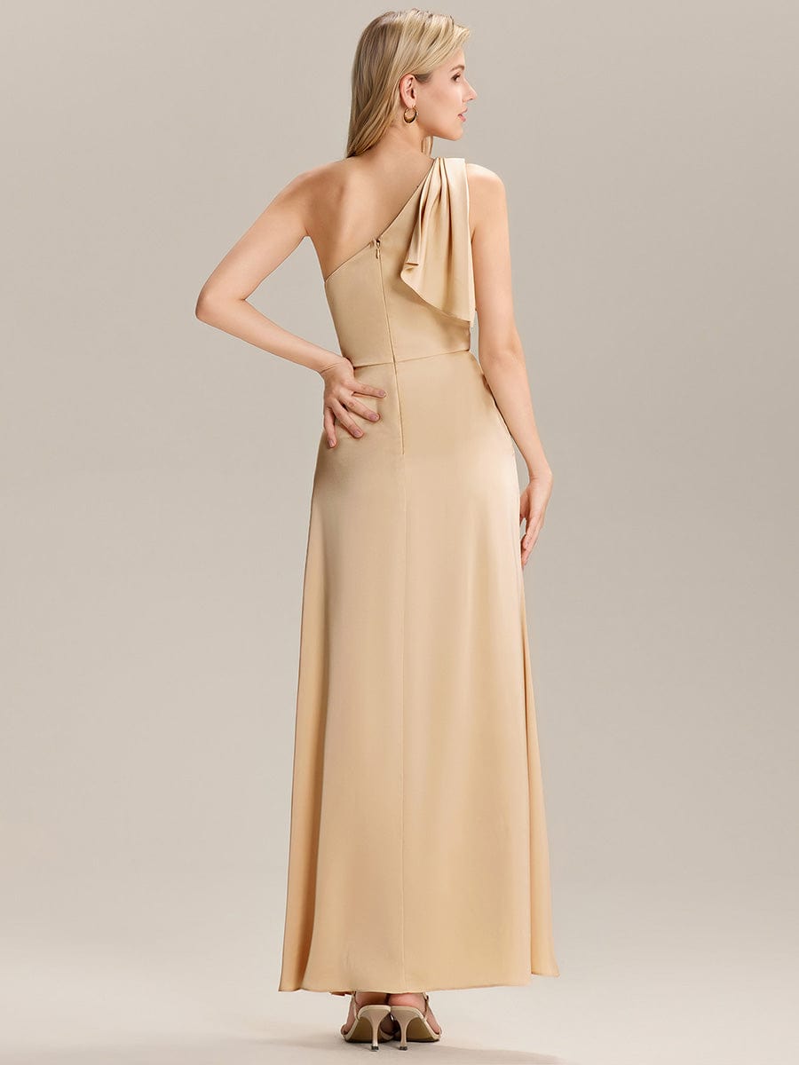 silk satin bridesmaid dresses Ever-Pretty One Shoulder Maxi Dress with Side Slit category:New>New Dresses The front split design Sisstr Barefoot Beach Knit Pink satin Size:9-10 Years (150cm)