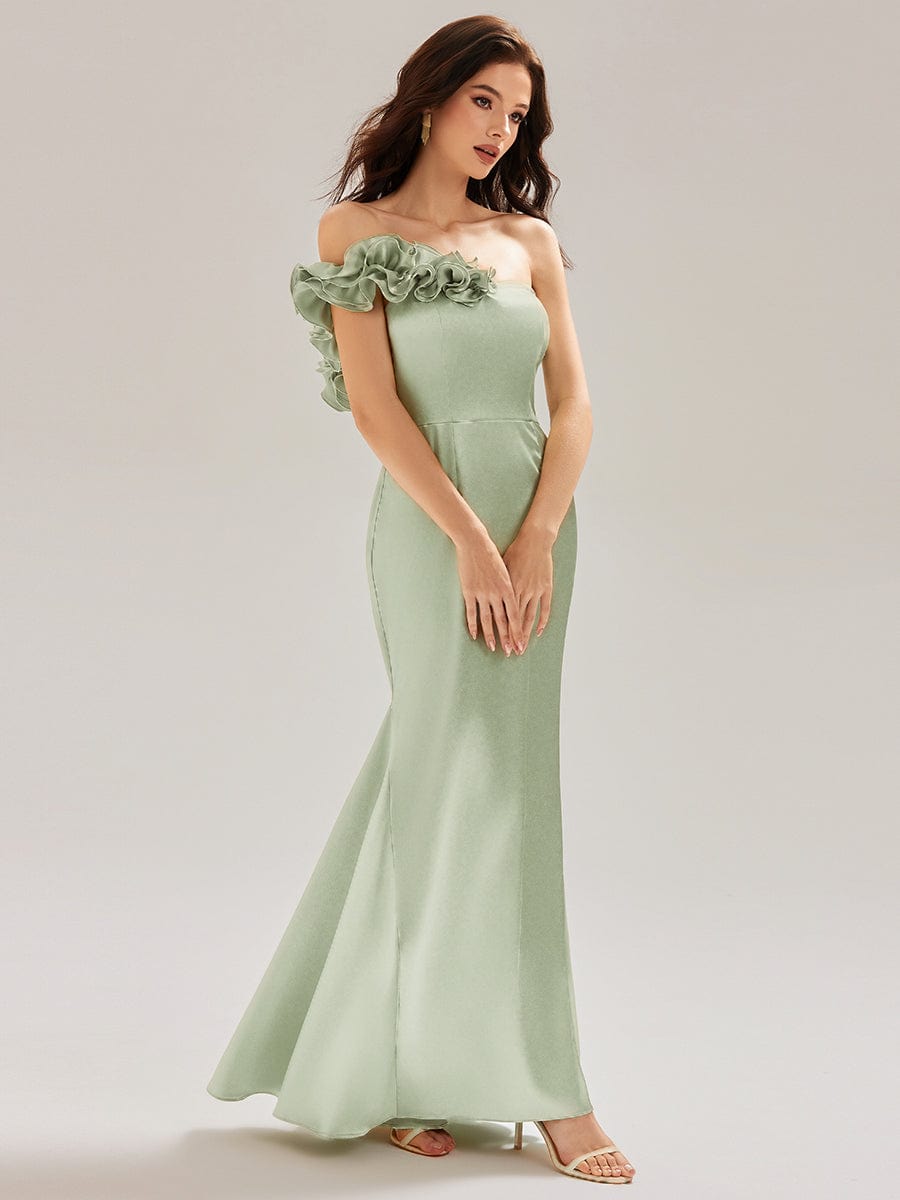 Lace-Up Satin Mermaid Maxi Dress #color_Mint Green
