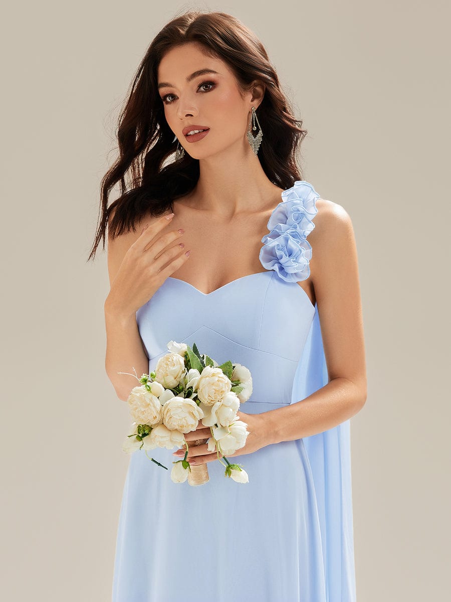 Flowing Ribbons Chiffon Sleeveless Dress #color_Ice Blue