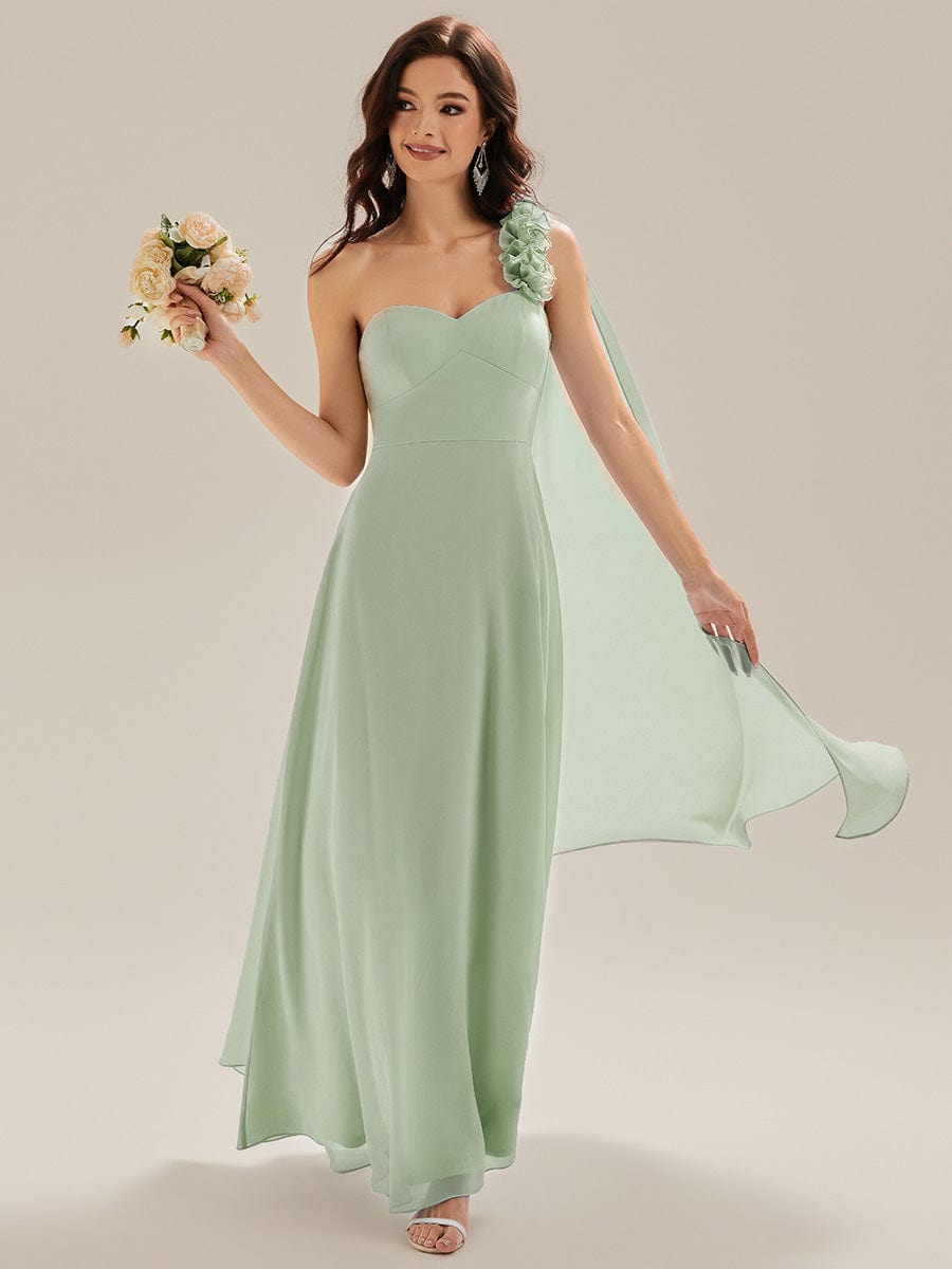 Flowing Ribbons Chiffon Sleeveless Dress #color_Mint Green