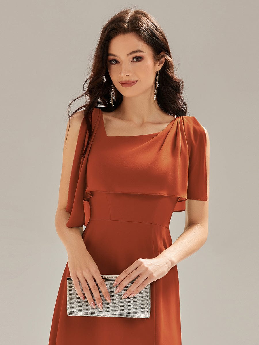 Thigh-High Slit Chiffon Sleeveless Maxi Dress #color_Burnt Orange