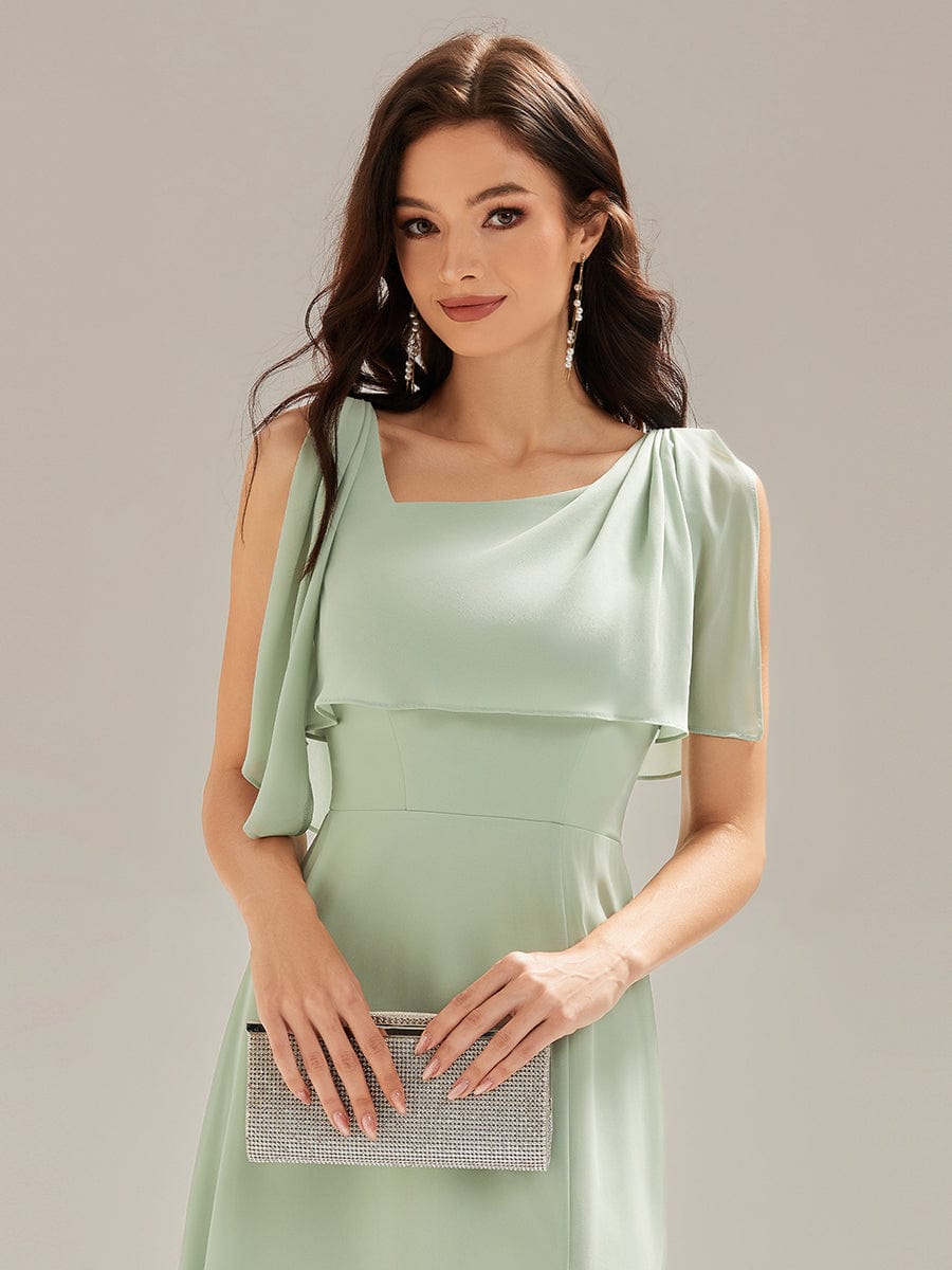 Thigh-High Slit Chiffon Sleeveless Maxi Dress #color_Mint Green