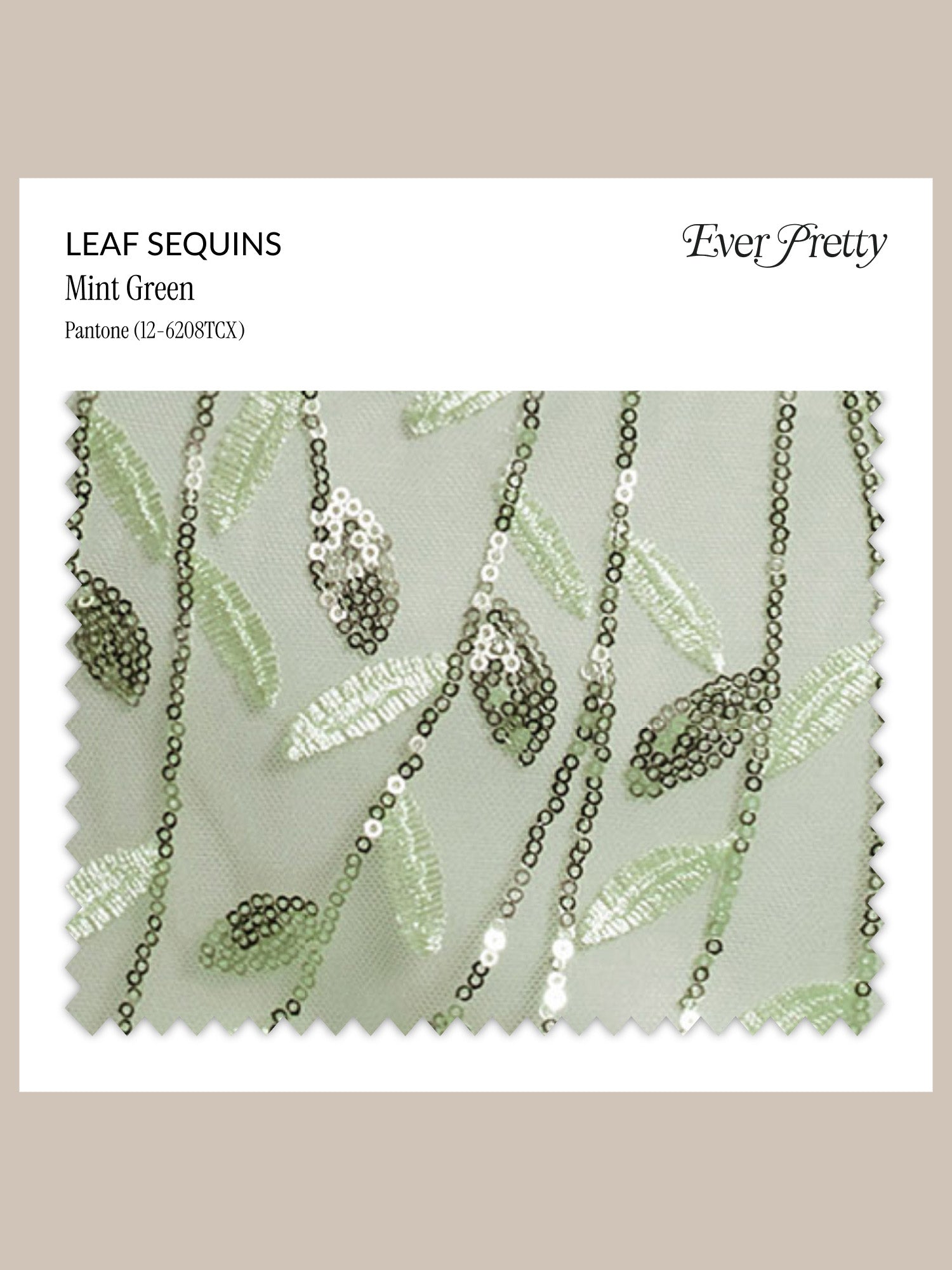 Ever-Pretty Leaf Sequins Swatch #Color_Mint Green