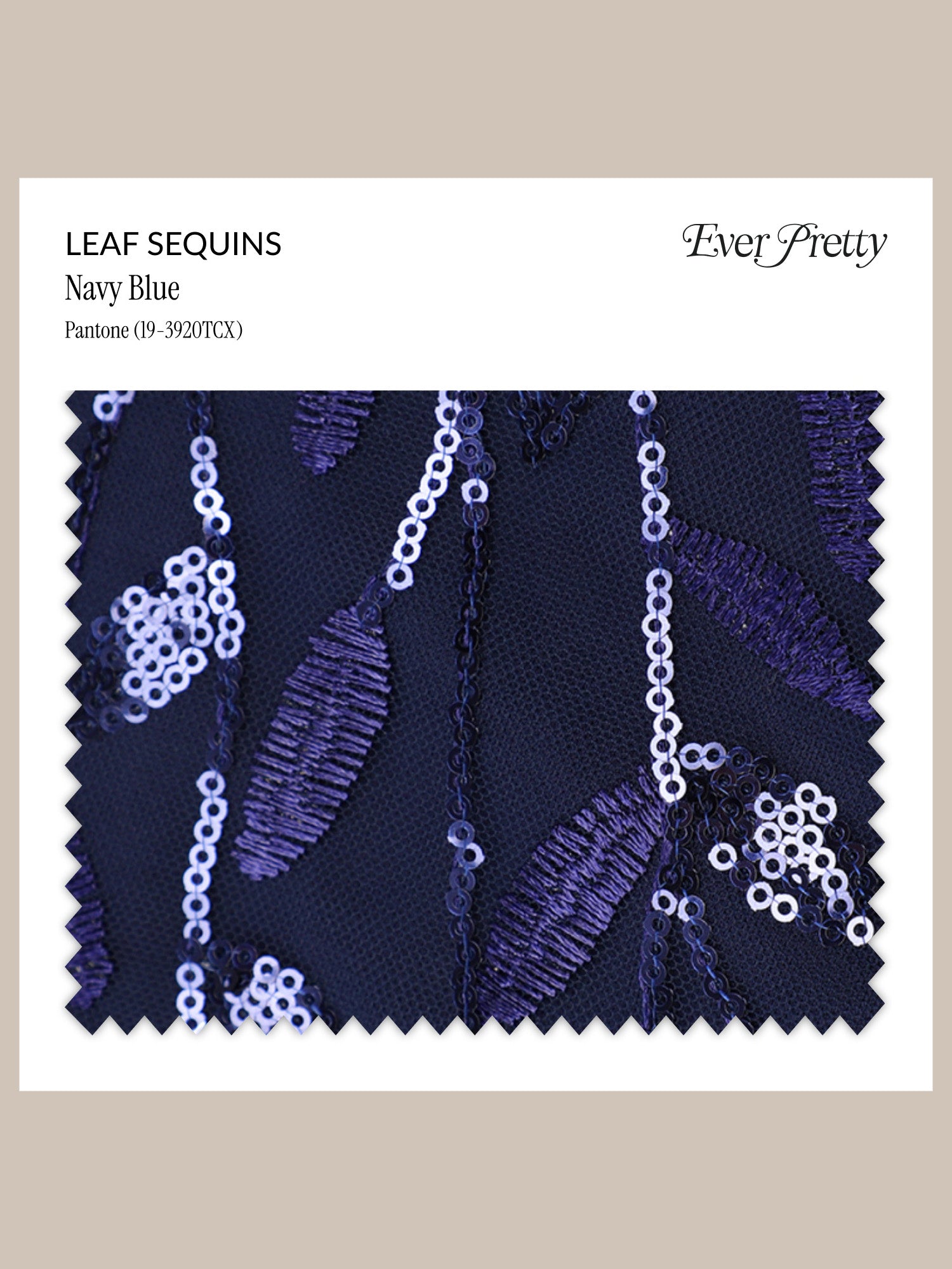 Ever-Pretty Leaf Sequins Swatch #Color_Navy Blue