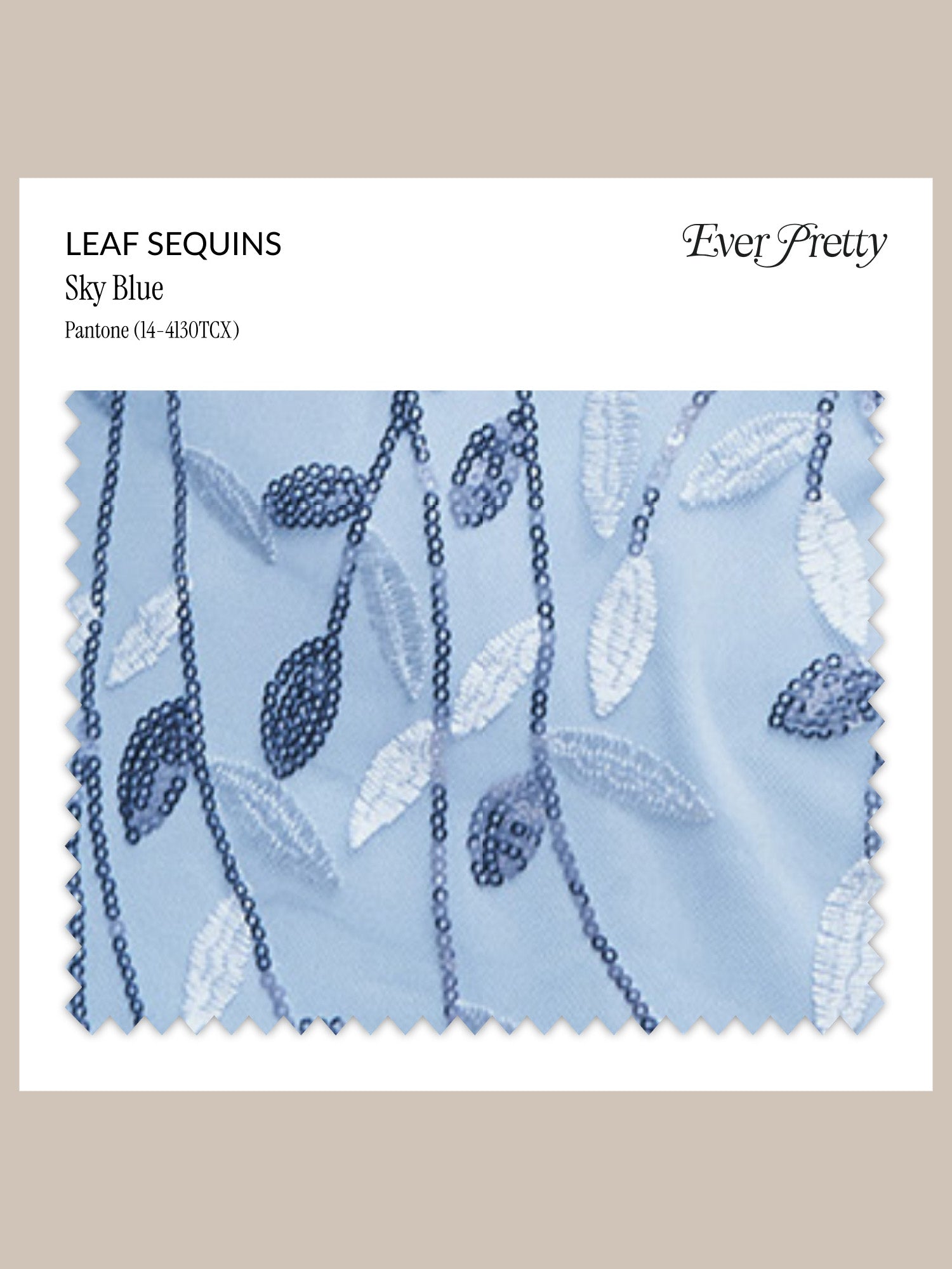 Ever-Pretty Leaf Sequins Swatch #Color_Sky Blue