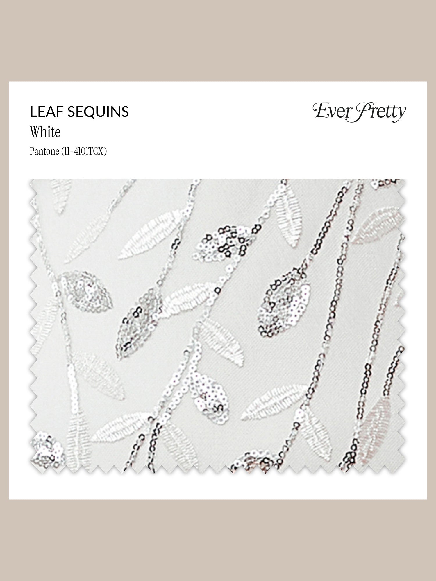 Ever-Pretty Leaf Sequins Swatch #Color_White