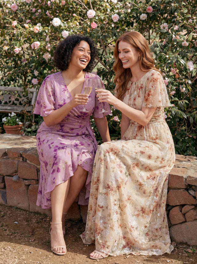 pretty FLORENCIA|Plus Size Printed Mermaid Chiffon Wedding Guest Dress Fan Photos 6
