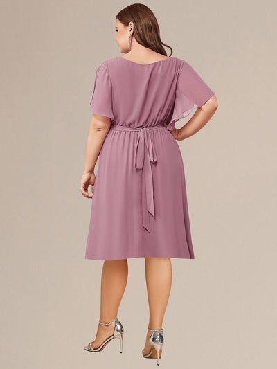 Plus Size Tie-Waist Bridesmaid Dresses #color_Purple Orchid
