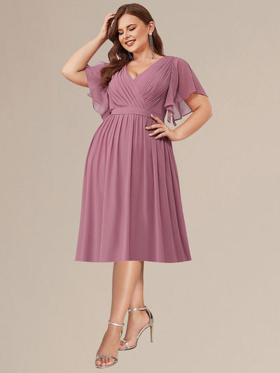 Plus Size Tie-Waist Bridesmaid Dresses #color_Purple Orchid