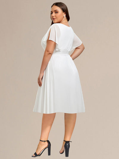 Plus Size Tie-Waist Bridesmaid Dresses #color_White