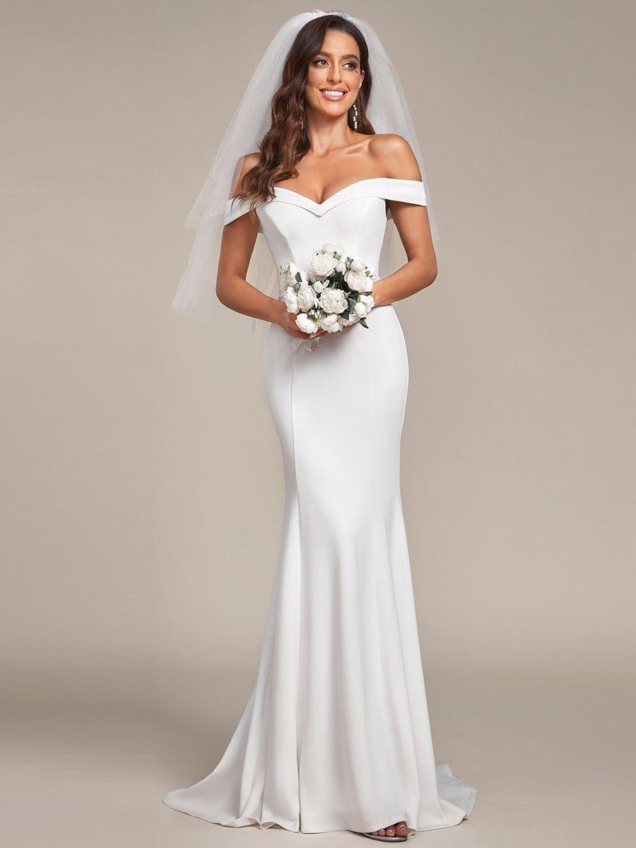 Off the Shoulder Mermaid Corset Outdoor Wedding Dress - Ever-Pretty US Off the Shoulder Mermaid Corset Outdoor Wedding Dress - Ever-Pretty US