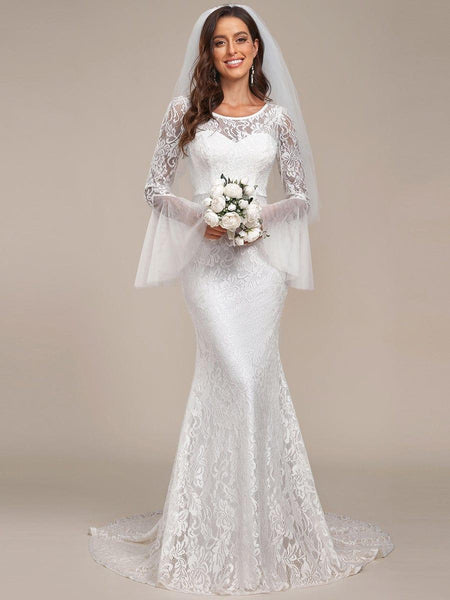 Long Sleeve Lace Mermaid Wedding Dress - Ever-Pretty US Long Sleeve Lace Mermaid Wedding Dress - Ever-Pretty US