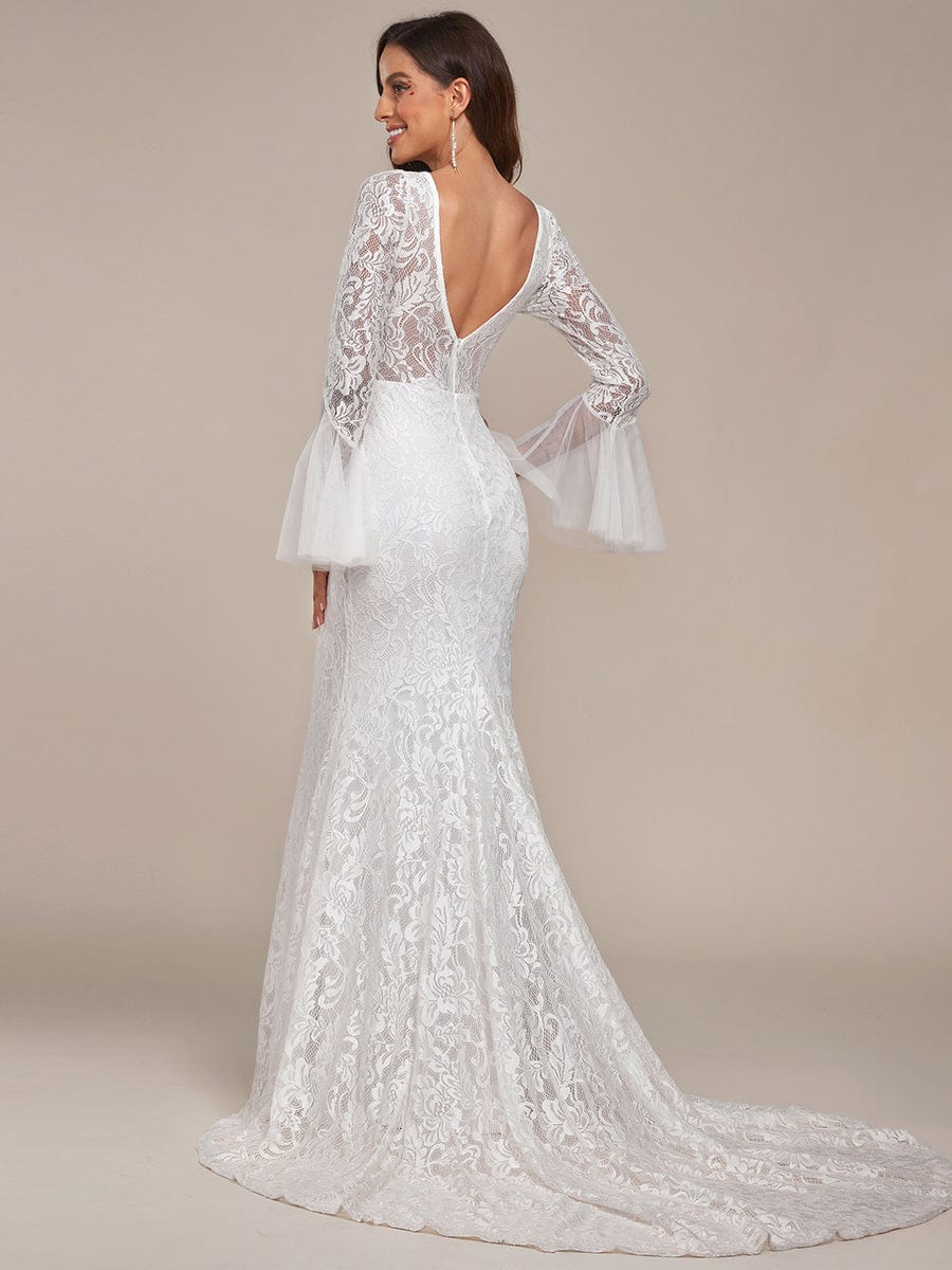 Alessandria V-neck Mermaid Long Sleeved Crepe Wedding Gown by Pronovias |  Latest Pronovias Wedding Dresses