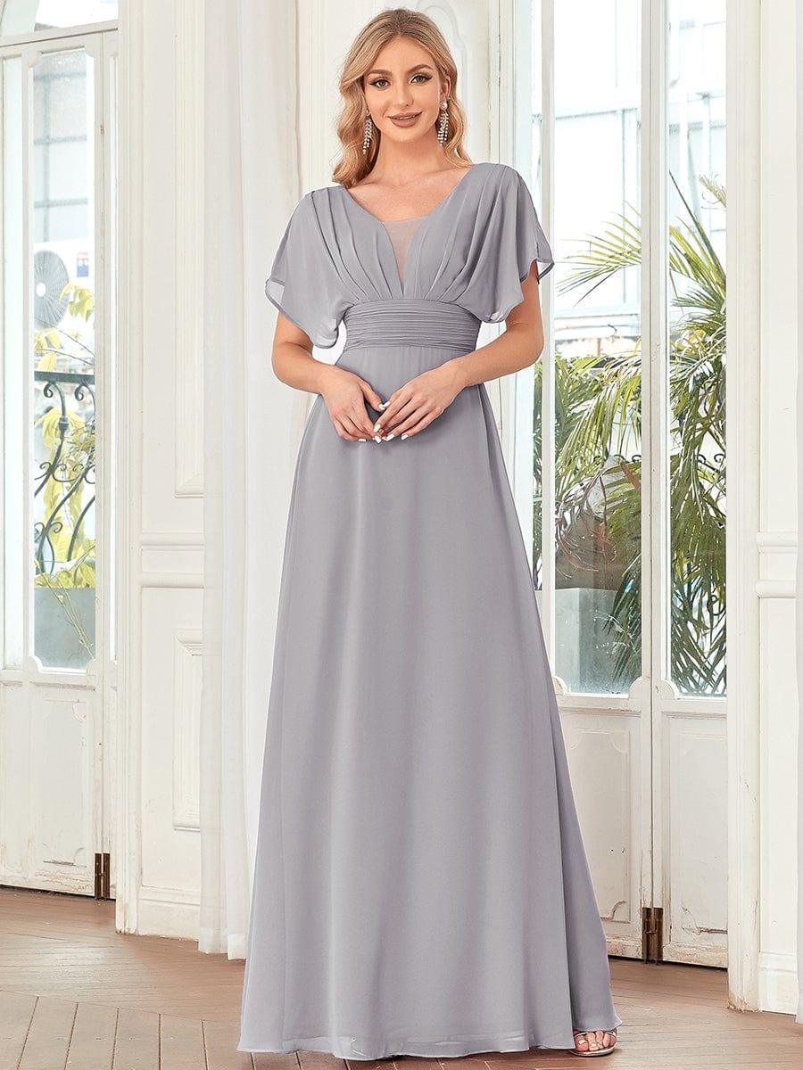 Empire Waist Maxi Chiffon Evening Dress for Women - Ever