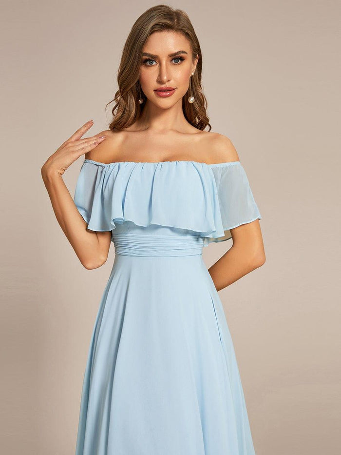 Charming Off-Shoulder Asymmetrical Bridesmaid Dress