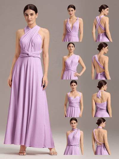 High-Stretch Soft Versatile Convertible Bridesmaid Dress #color_Lavender
