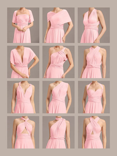 High-Stretch Soft Versatile Convertible Bridesmaid Dress #color_Pink