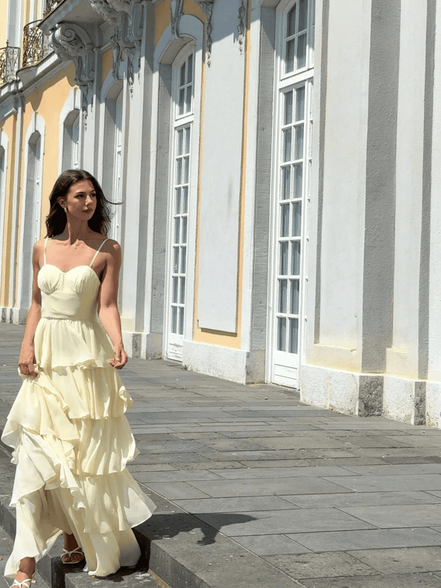 ever ROSALYN|Ruffled Chiffon Sleeveless Wedding Guest Dress Fan Photos 3
