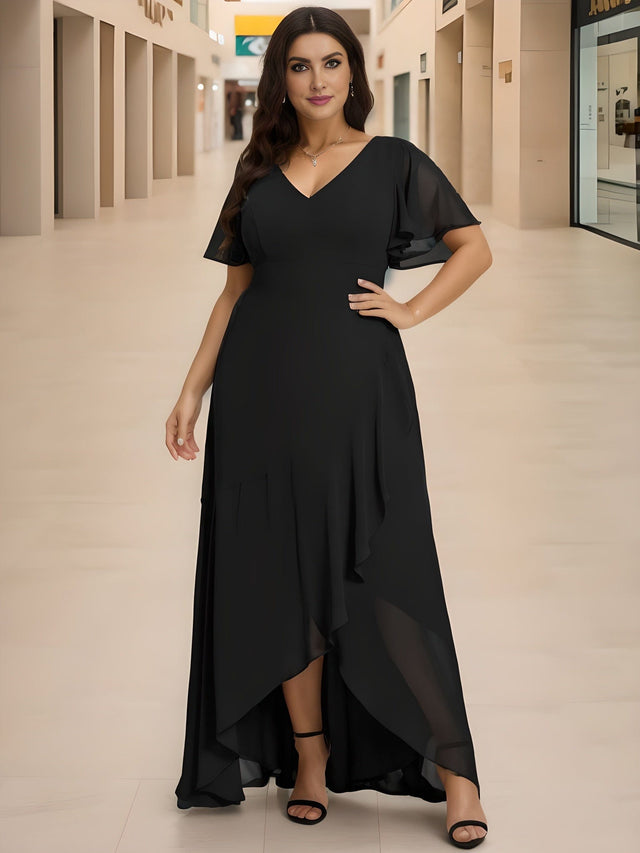 ever OREE|Charming Chiffon Bridesmaid Dress with Lotus Leaf Hemline Fan Photos 13
