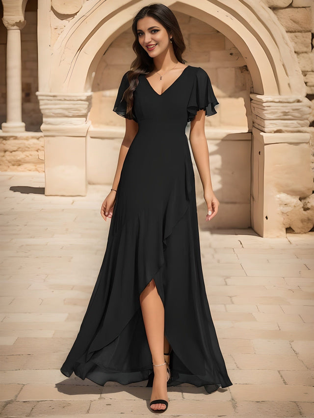 ever OREE|Charming Chiffon Bridesmaid Dress with Lotus Leaf Hemline Fan Photos 8
