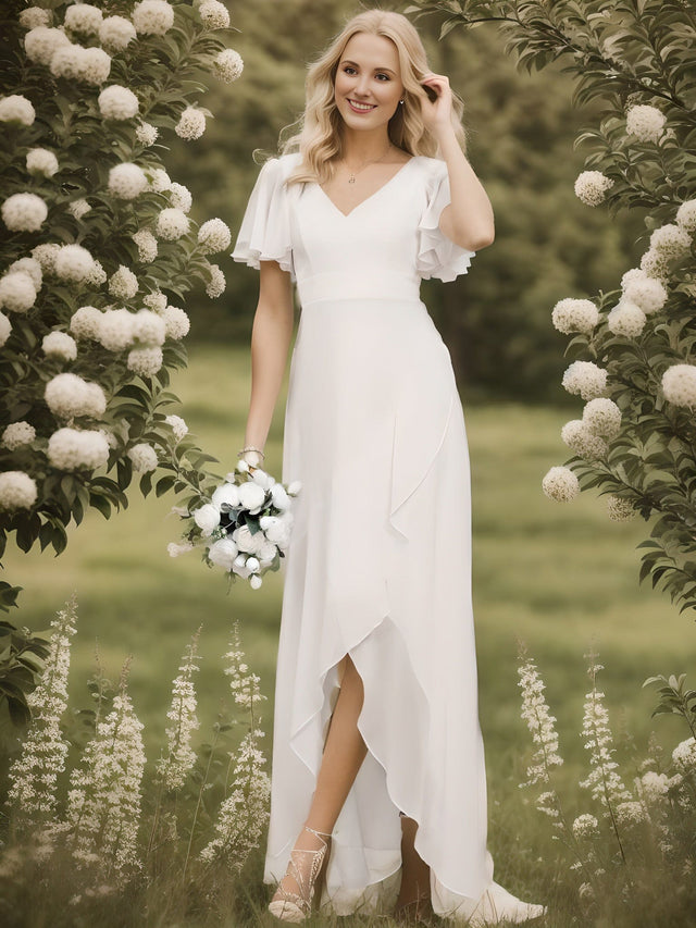 ever OREE|Charming Chiffon Bridesmaid Dress with Lotus Leaf Hemline Fan Photos 5
