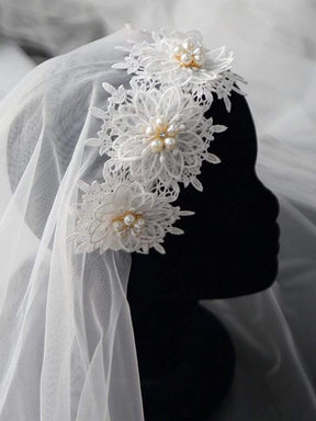 Dainty Deep V Neck Sleeveless Fishtail Lace Wedding Dress