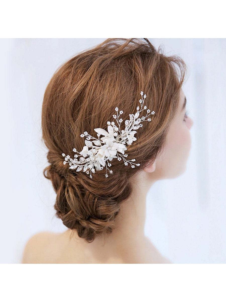 Lovely/Pretty/Romantic/Flower Combs for Women #color_Silver