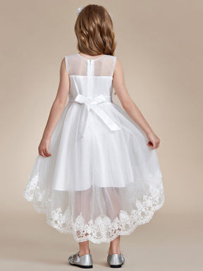 Stylish Lace High Low A-line Flower Girl Dress with Sleeveless