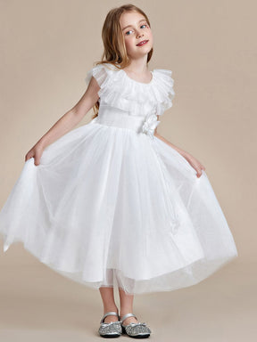 Dreamy Round Neckline Empire Waist Double Tulle Flower Girl Dress