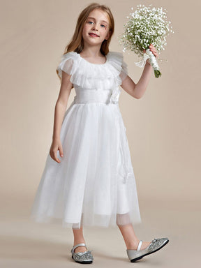 Dreamy Round Neckline Empire Waist Double Tulle Flower Girl Dress