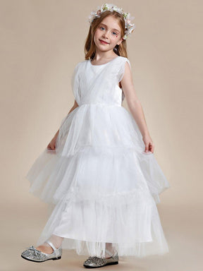 Princess Style Layered Cake Long Tulle Flower Girls Dress