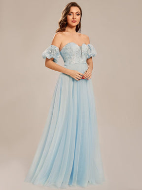 Custom Size Puffy Sleeve Sweetheart Princess Style Tulle Formal Dress