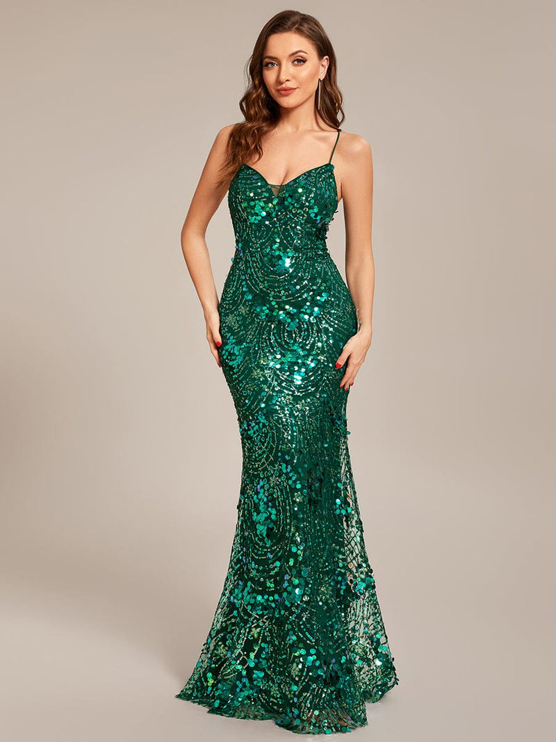 Custom Size Lace-up Bodycan Sequin Spaghetti Strap Prom Dress - Ever ...