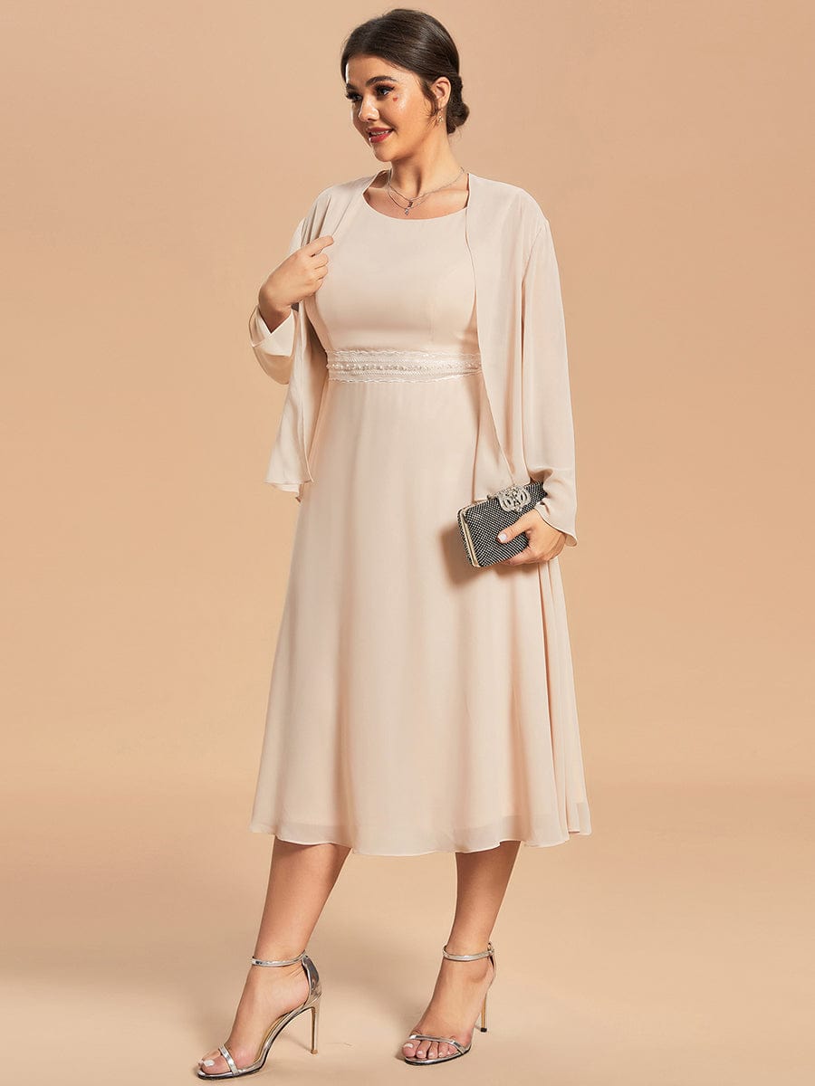 Aline plus size mother of hotsell the bride dresses tea length
