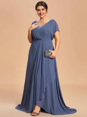 Custom Size Chiffon Beading V-neck Short Sleeves Mother of the Bride Dress