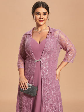Custom Size Two-Piece Set Chiffon Sleeveless Long Sleeve Lace Mother of the Bride Dress