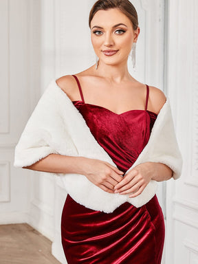 White Faux Fur Shawl