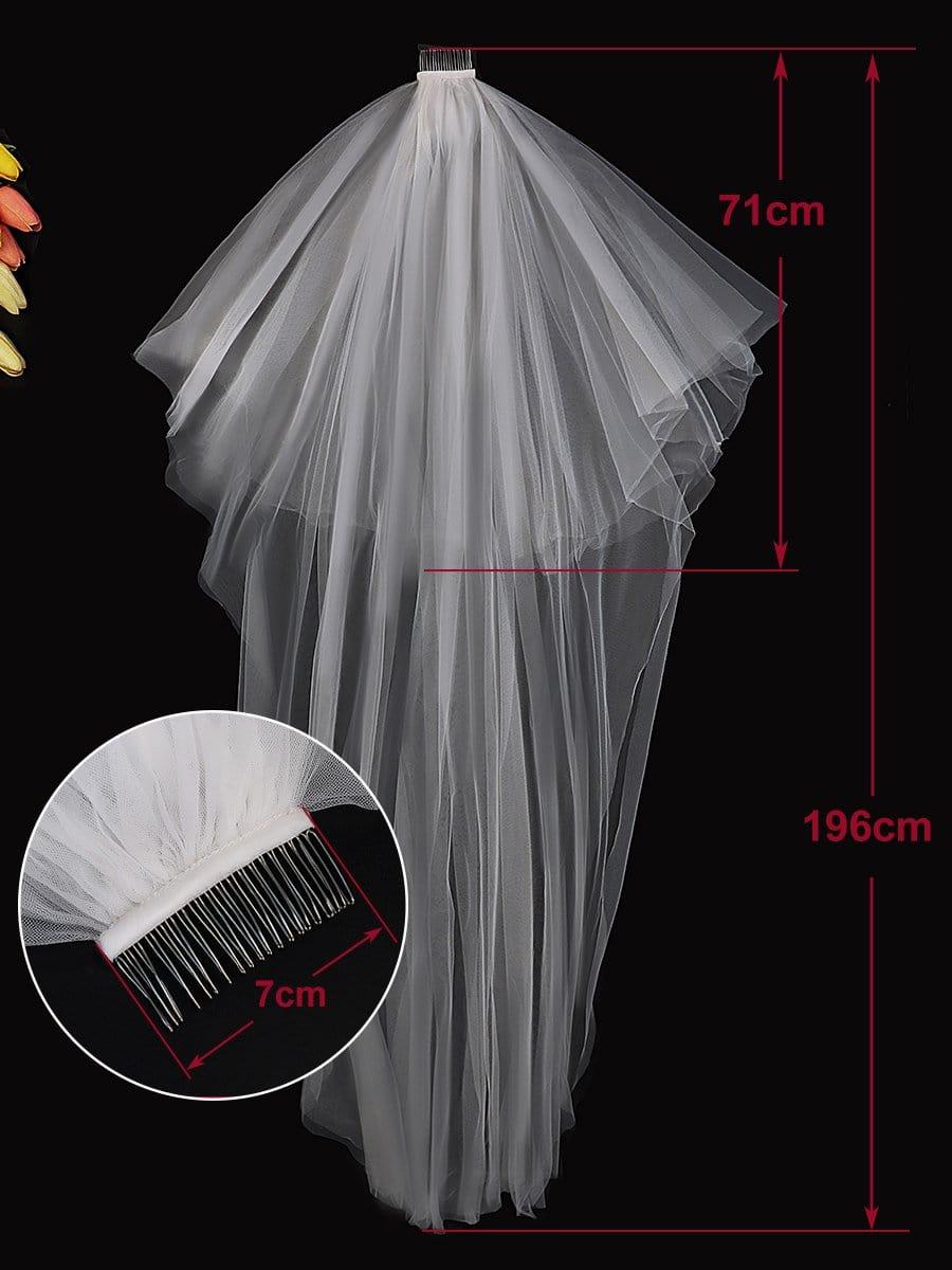 Simple Multi-Tier Tulle Cathedral Bridal Veil