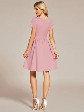 V-Neck Short Sleeves A-Line Mini Summer 2024 Casual Dress