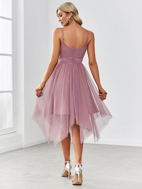 Princess Pearl Uneven Hem Tulle Evening Dress
